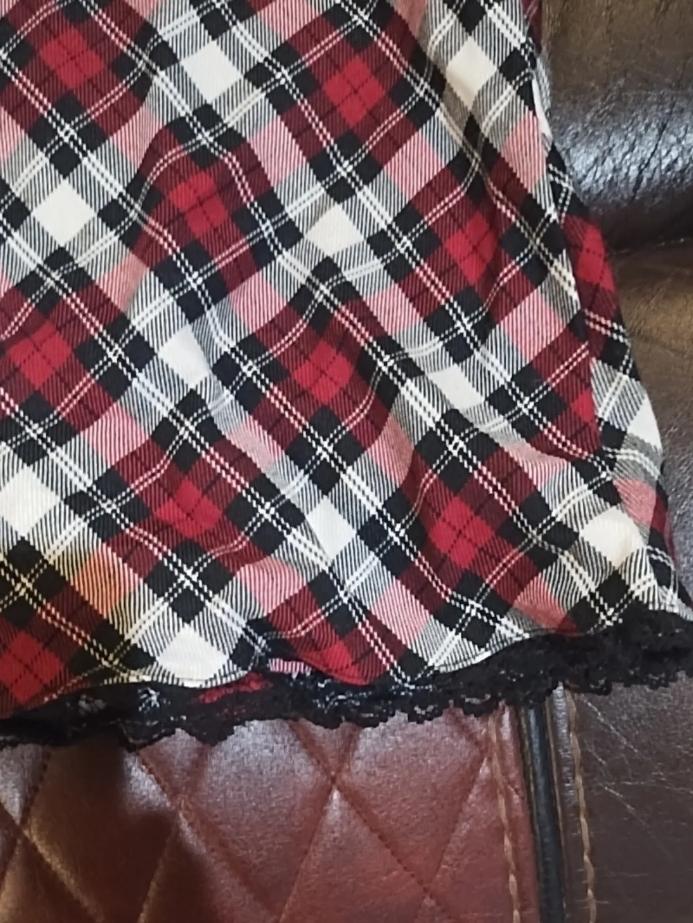 The Childrens Place Classic Red Plaid Girls' Dress with Black Velvet Trim